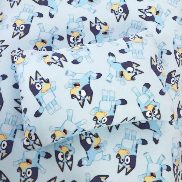 Bluey Mischief Fleece blue kids bedding set single, imported from the UK