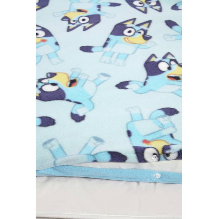 Bluey Mischief Fleece blue kids bedding set single, imported from the UK