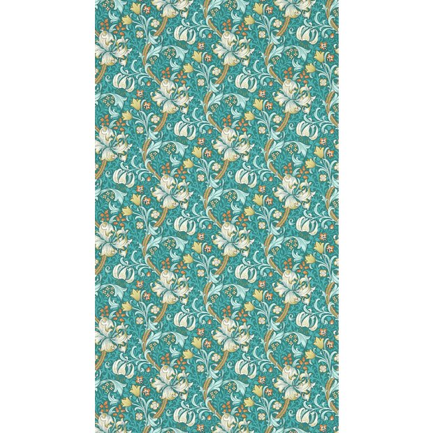Clarke & Clarke Golden Lily teal blue wallpaper roll - British product