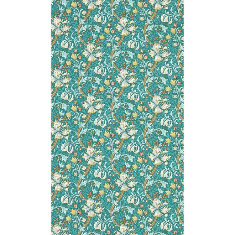 Clarke & Clarke Golden Lily teal blue wallpaper roll - British product