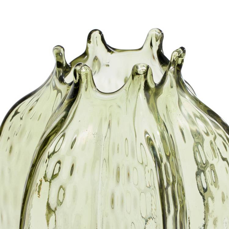 Habitat green seed pod glass vase H32.5cm (British brand)