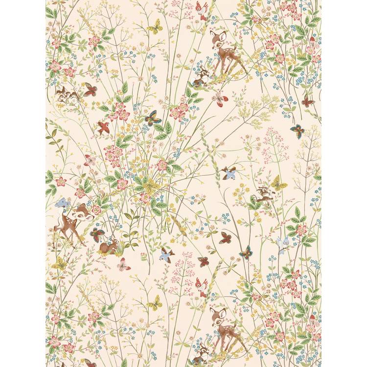 Sanderson Disney Bambi Neapolitan Pink wallpaper roll (British brand)