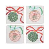 Argos Home bow bauble placemat and coaster set, imported from the UK