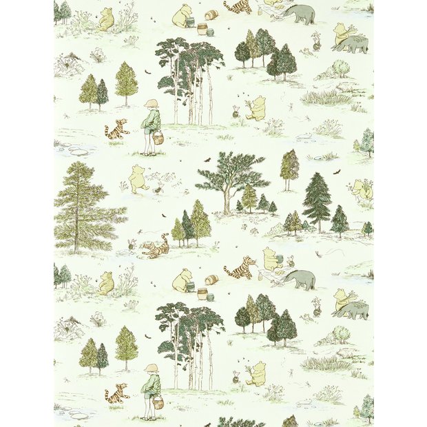 Sanderson Disney Winnie the Pooh macaron green wallpaper, UK version