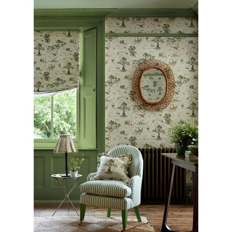 Sanderson Disney Winnie the Pooh macaron green wallpaper, UK version