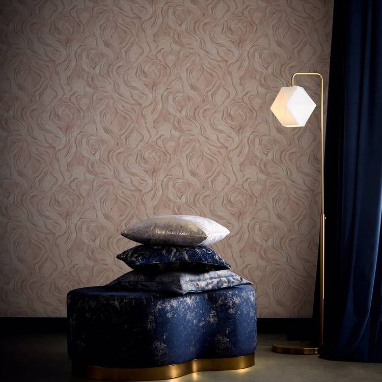 Clarke & Clarke Lavico Blush wallpaper, imported from the UK