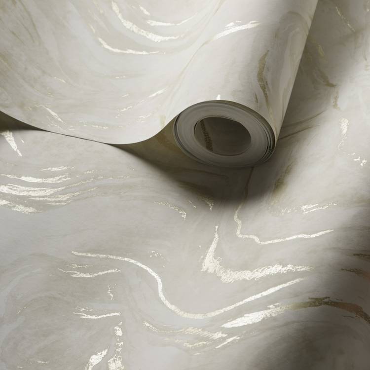 Clarke & Clarke Lavico Linen wallpaper in creams, imported from the UK