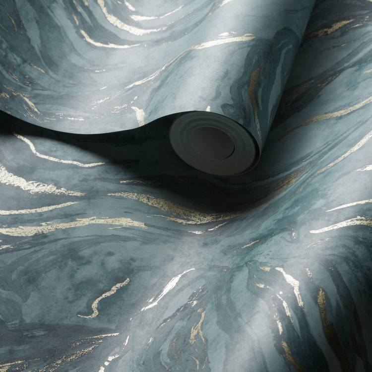 Clarke & Clarke Lavico Teal Wallpaper, imported from the UK