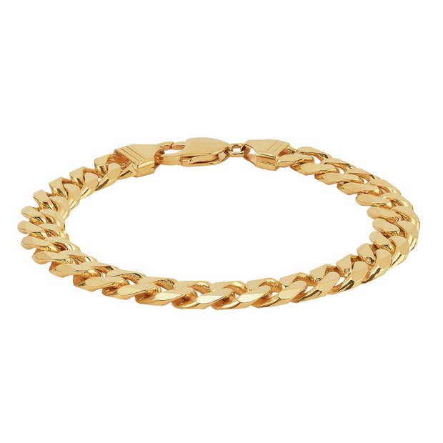 Revere 9ct gold plated sterling silver curb bracelet 21.6cm (British brand)