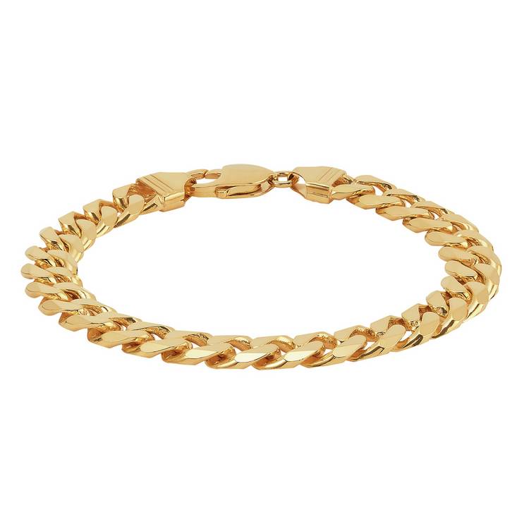Revere 9ct gold plated sterling silver curb bracelet 21.6cm (British brand)