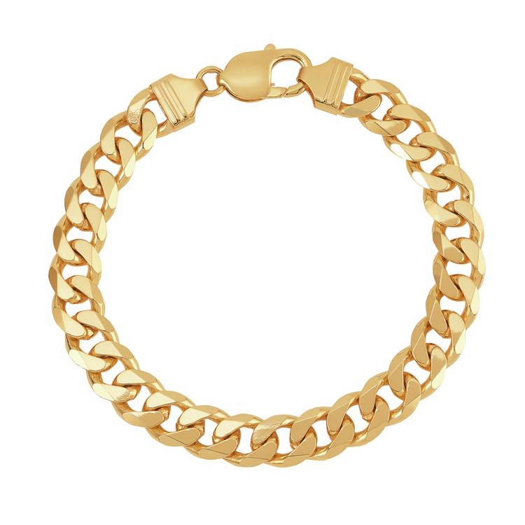 Revere 9ct gold plated sterling silver curb bracelet 21.6cm (British brand)