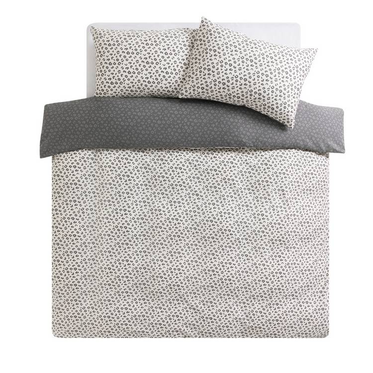 Argos Home leopard print grey bedding set single (British brand)