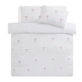Argos Home embroidered bows white bedding set single, imported from the UK