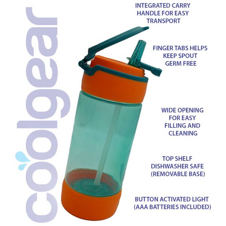 Cool Gear orange light-up bottle 473ml, UK version
