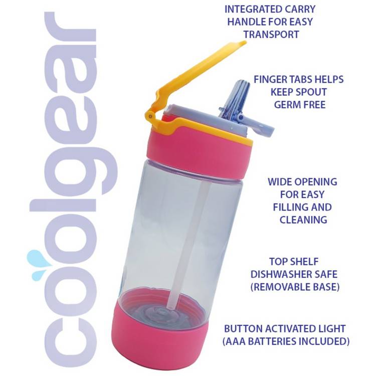 Cool Gear Light Up Bottle Pink 473ml (British brand)