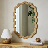 Argos Habitat Rattan Wavy Wall Mirror - 90x60cm- Buy online at McGrocer