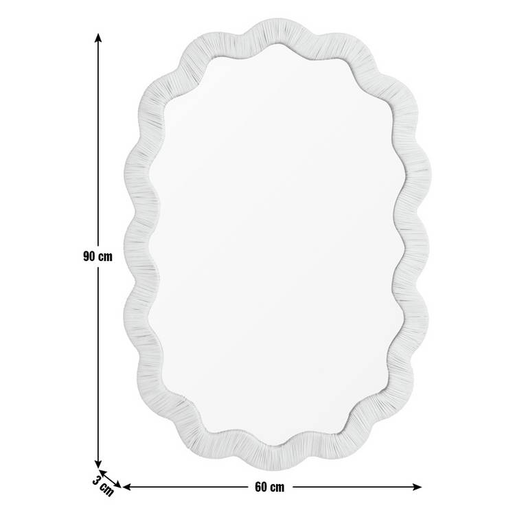 Habitat rattan wavy wall mirror 90x60cm (British brand)