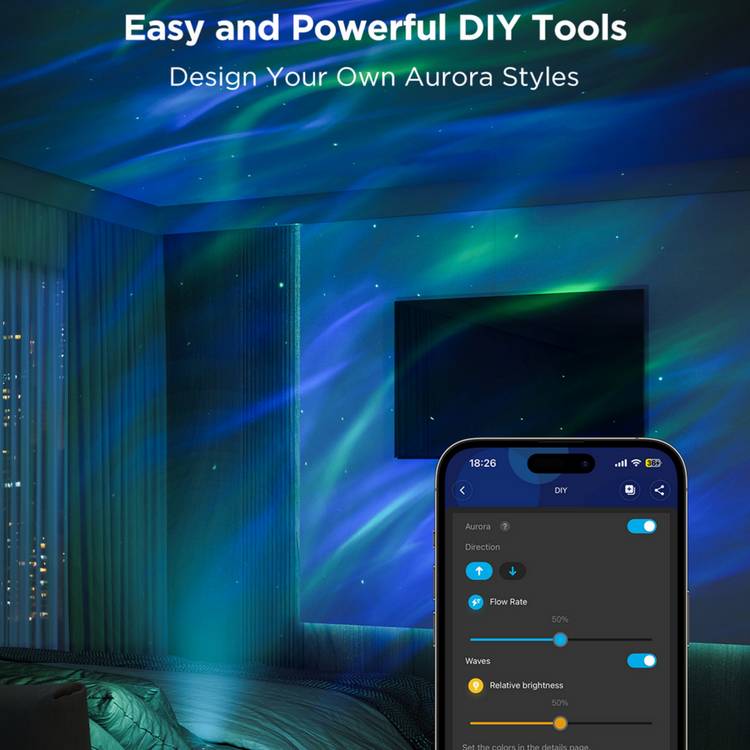 Govee star light projector with aurora effects - British product