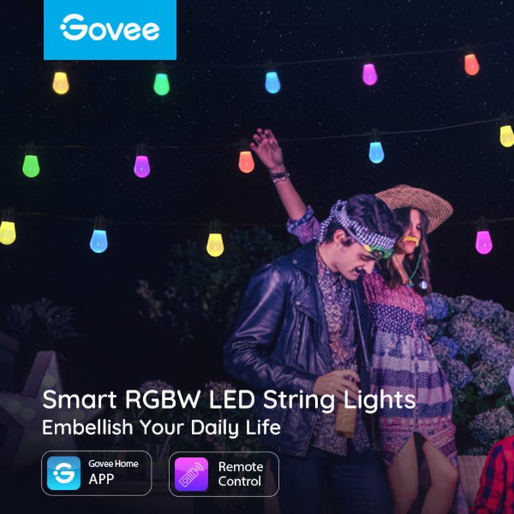 Govee warm white outdoor string light 15m, imported from the UK