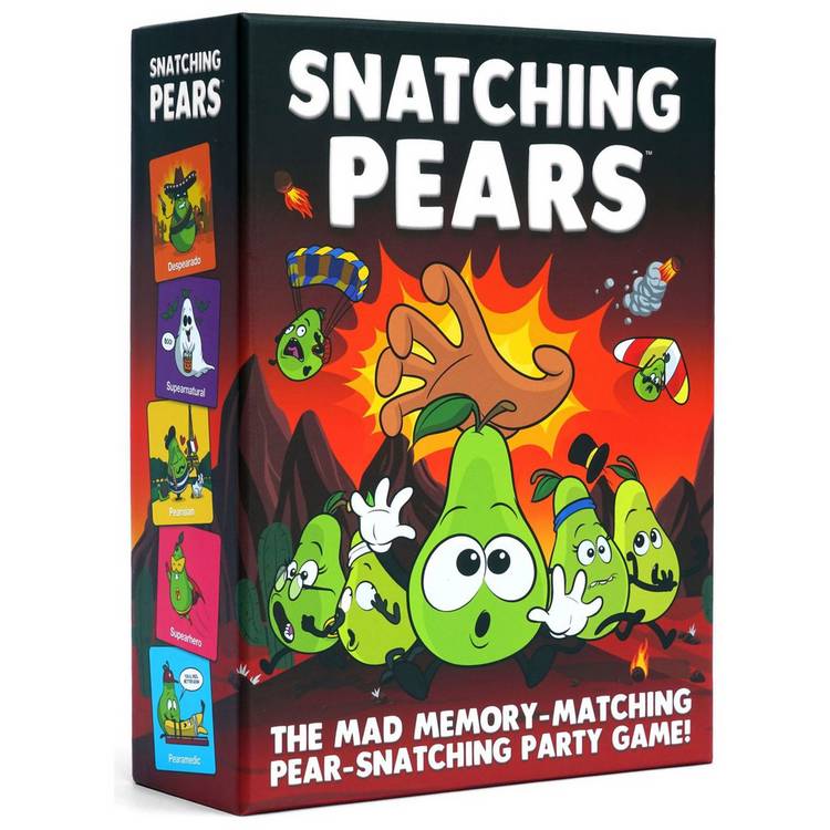 Snatching Pears card game with 5 squishy pears, UK version