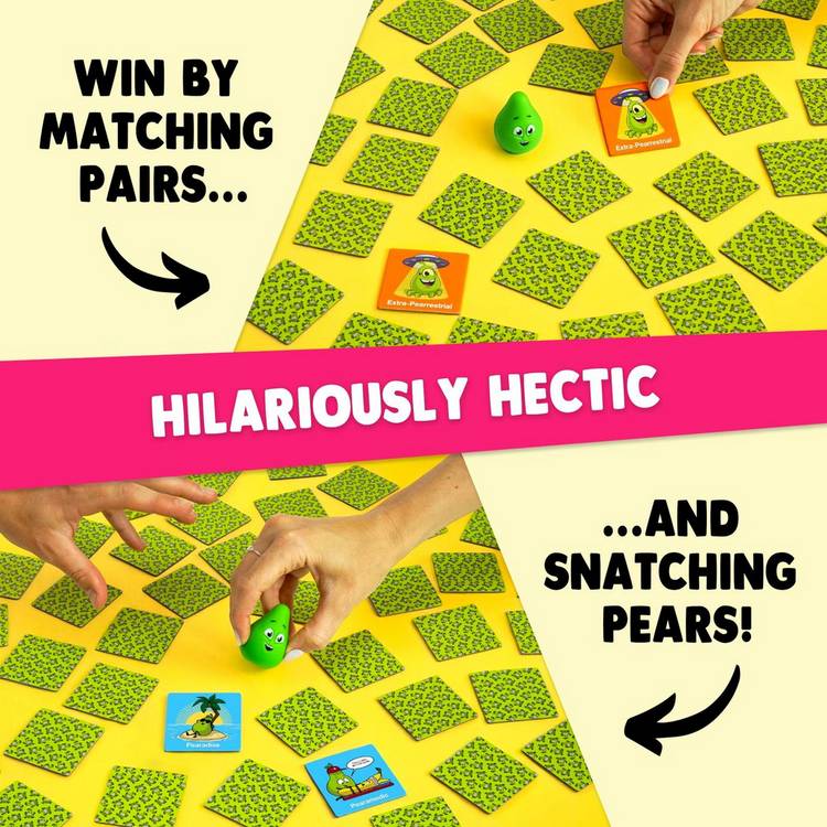 Snatching Pears card game with 5 squishy pears, UK version
