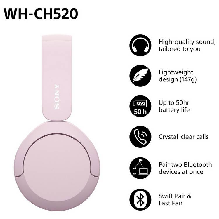 Sony wireless headphones pink, imported from the UK