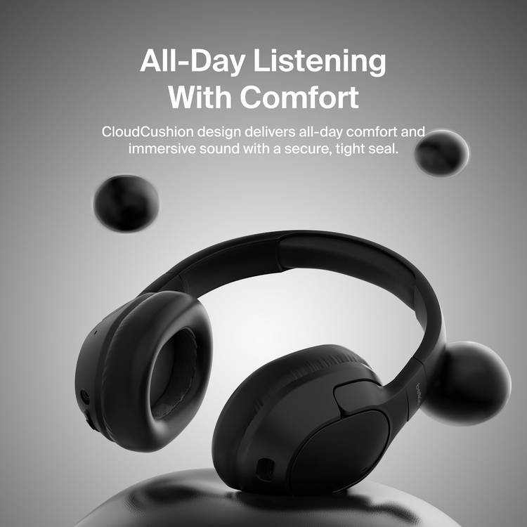 Belkin SoundForm Isolate active noise cancelling wireless headphones (British brand)