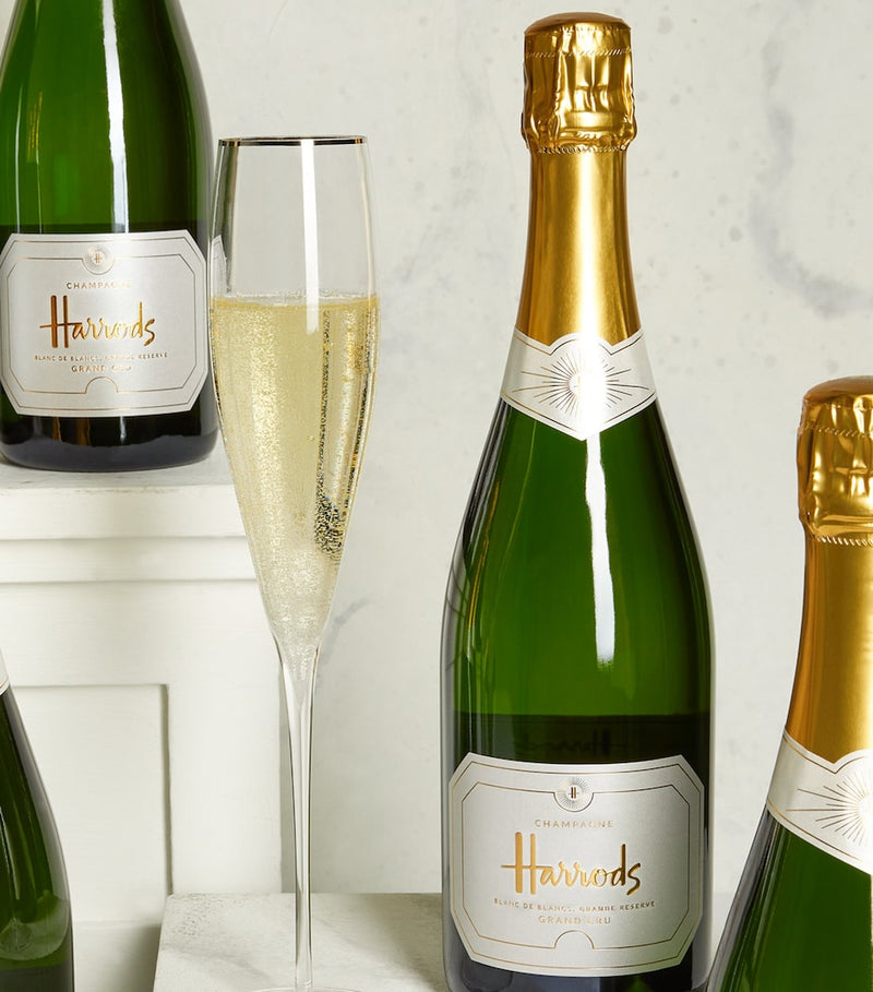Harrods Blanc de Blancs Grand Cru Champagne Non-Vintage case of 12 bottles, UK version