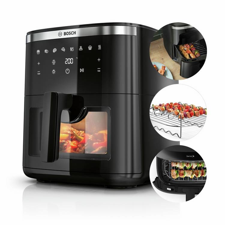 Bosch Series 6 air fryer 7.2L black (British brand)