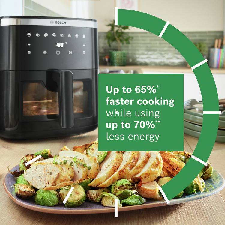Bosch Series 6 air fryer 7.2L black (British brand)