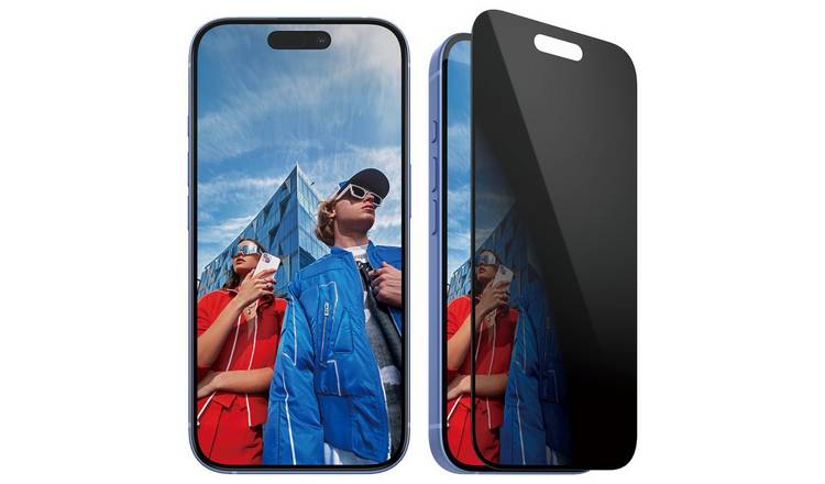 PanzerGlass privacy screen protector for iPhone 15/16, imported from the UK