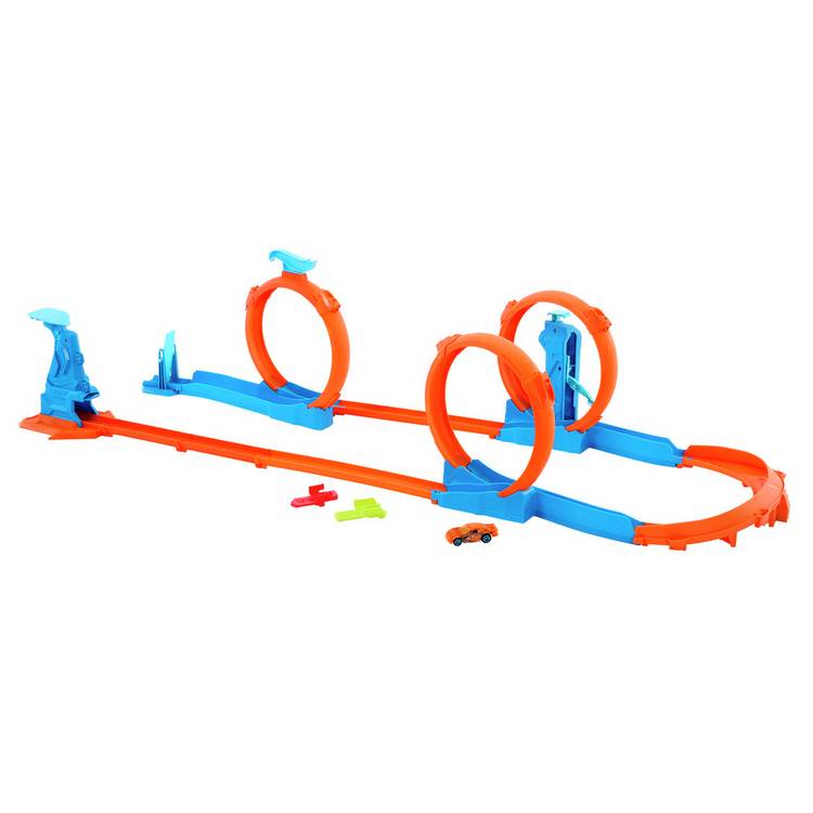 Hot Wheels toy car track set Triple Loop Pack, imported from the UK