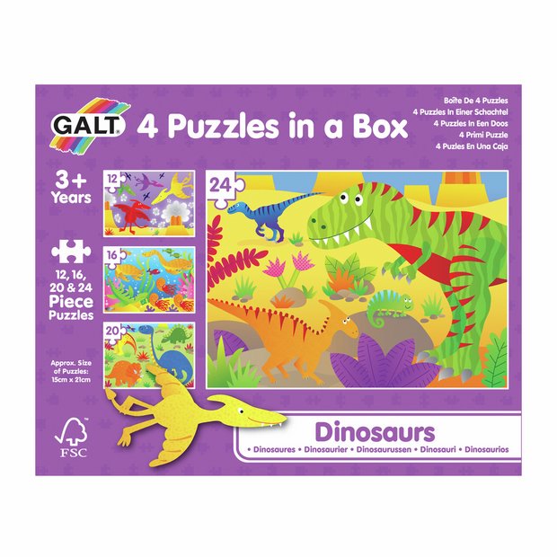 Galt dinosaur puzzle set 4 puzzles chunky pieces, UK version