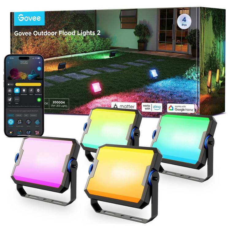 Govee outdoor LED flood lights pack of 4, UK version