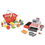 Chad Valley cash register toy with play food, UK version