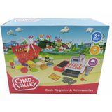 Chad Valley cash register toy with play food, UK version