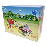 Chad Valley cash register toy with play food, UK version