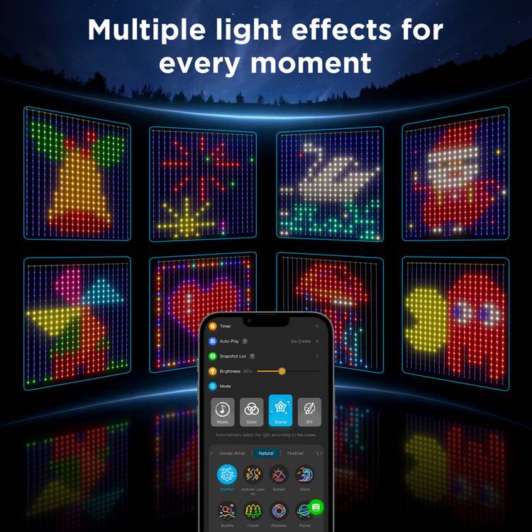 Govee RGBIC curtain lights 400 LEDs smart lighting - British product