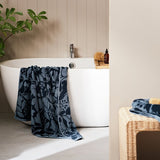 Habitat foliage bath towel navy 130x70cm (British brand)