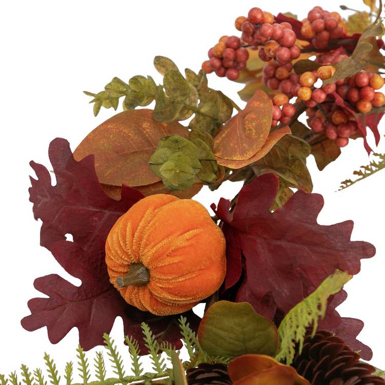 Argos Home faux floral autumn garland with pumpkins and pinecones 1.83m, imported from the UK