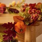 Argos Home faux floral autumn garland with pumpkins and pinecones 1.83m, imported from the UK