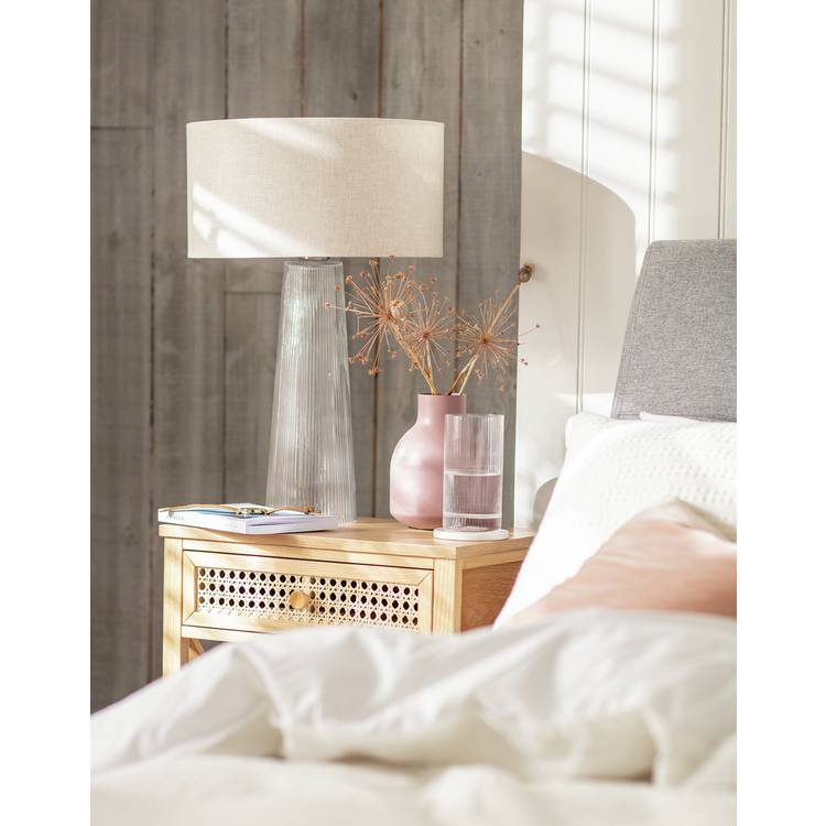 Habitat Le Marais XL ribbed glass table lamp base, imported from the UK