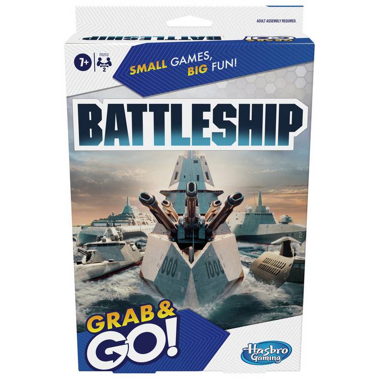 Hasbro Gaming Battleship travel game Grab and Go, UK version