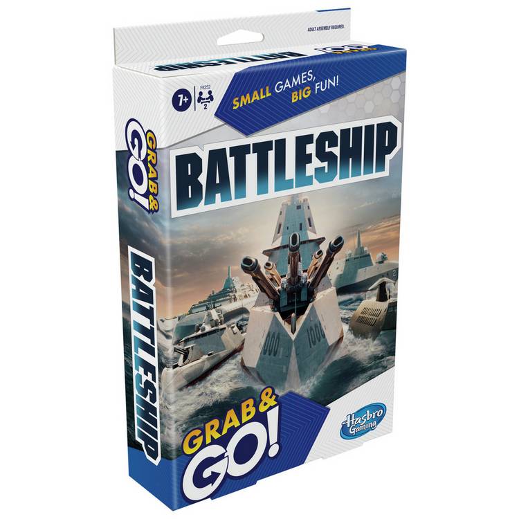 Hasbro Gaming Battleship travel game Grab and Go, UK version
