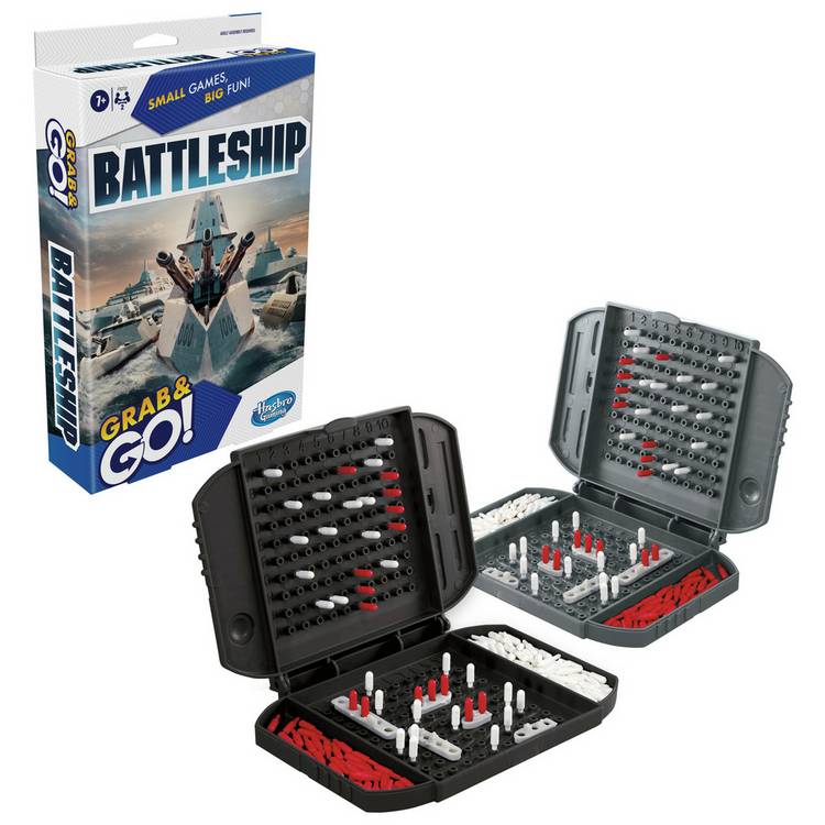 Hasbro Gaming Battleship travel game Grab and Go, UK version