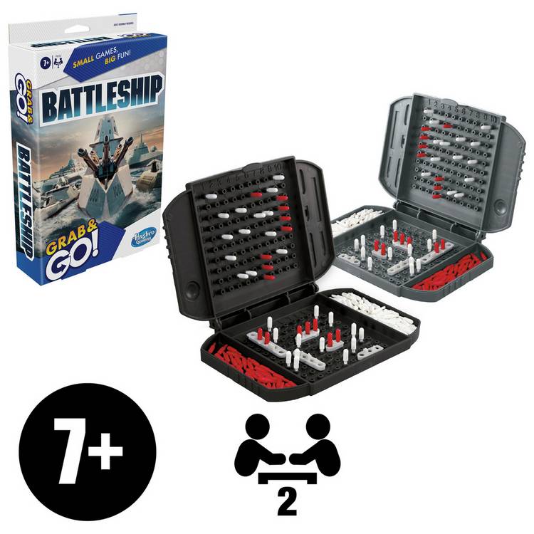 Hasbro Gaming Battleship travel game Grab and Go, UK version