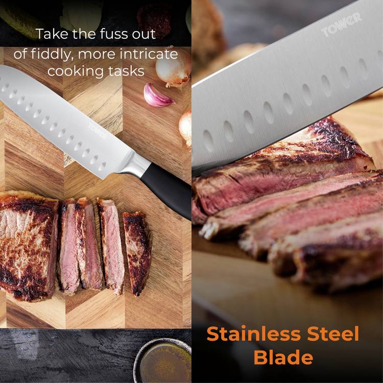 Tower Soft Grip Santoku knife 7 inch - British product