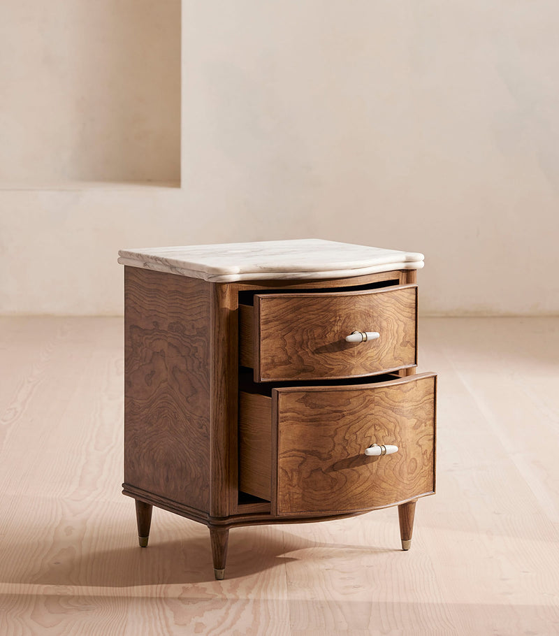 Soho Home Valerie bedside table with marble top - British product