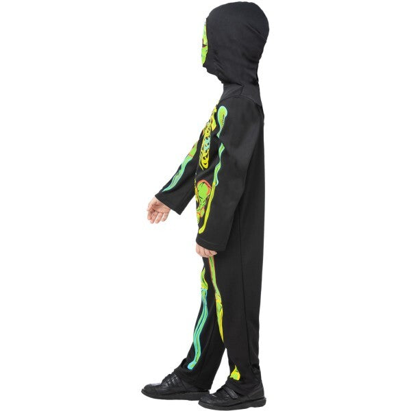 Smiffys neon skeleton glow in the dark costume, UK version