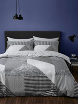 Catherine Lansfield Larsson Geo Grey/Black Duvet Cover and Pillowcase Set